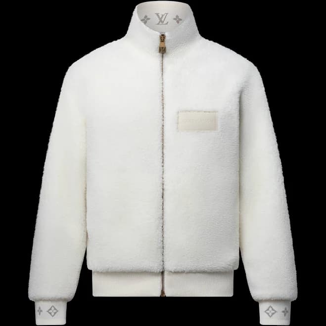 Louis Vuitton Leather Patch Fleece Blouson