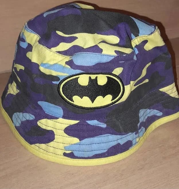 Batman Bucket Hat Youth Blue Yellow Purple Black Camouflage