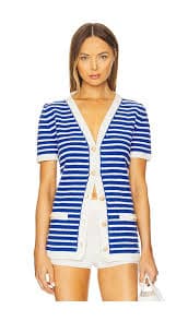 My Beachy Side Loulou Striped Cardigan in Blue & White | REVOLVE