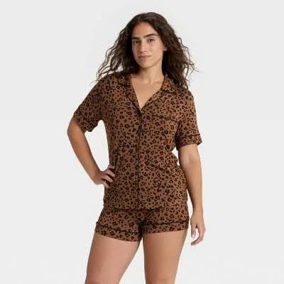 Auden Women's Cloud Knit Floral Print Pajama Set