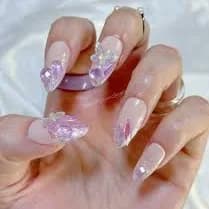 Purple Aurora Butterfly Press on Nails
