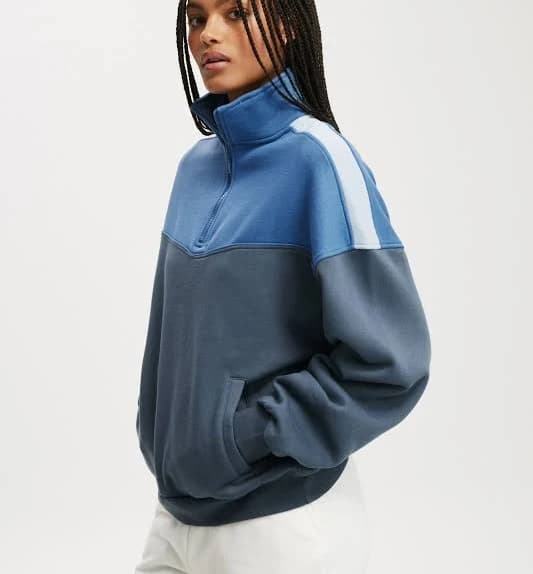 Cotton On Women's Panelled Quarter Zip Sweatshirt