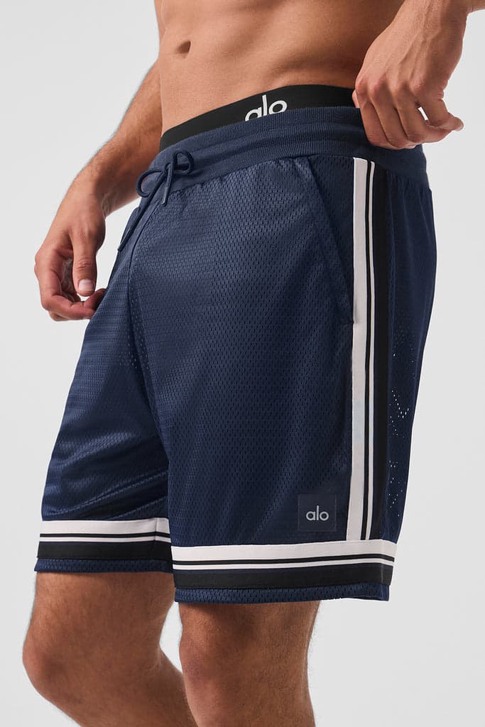 7" Key Mesh Basketball Short - Navy | Alo Yoga