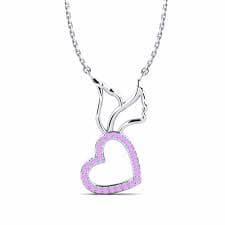 Order 0.156 Carat Round cut 18K White Gold Amethyst GLAMIRA Necklace Sylenad | GLAMIRA.com