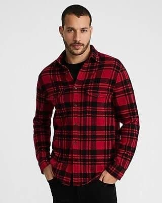 Express Men's Plaid Flannel Shirt
