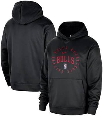 Men's Nike Black Chicago Bulls 2024/25 Spotlight On-Court Practice Performance Pullover Hoodie