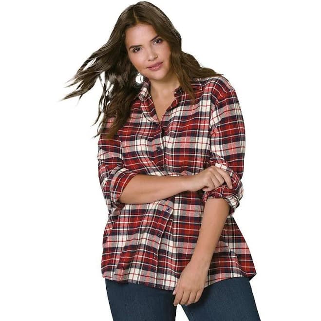 ellos Women's Plaid Flannel Shirt