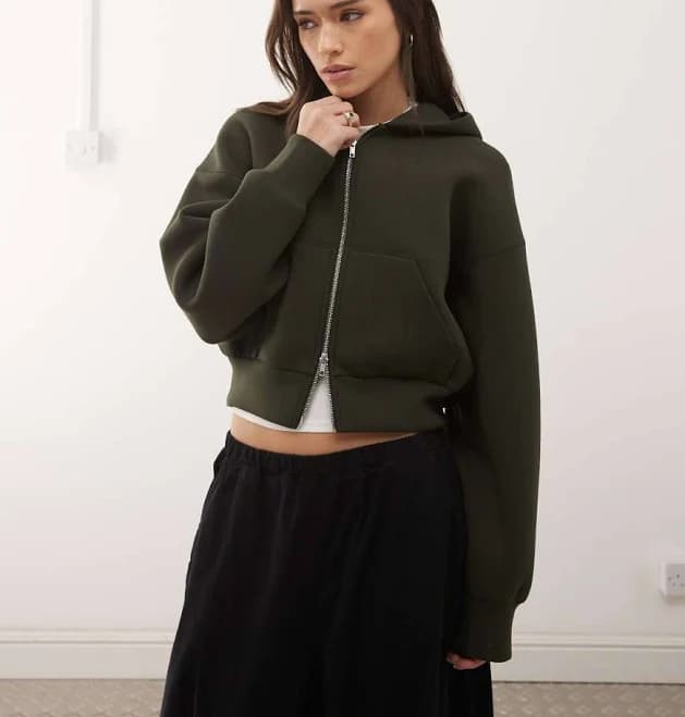 Weekday Danni Scuba-Style Zip Hoodie
