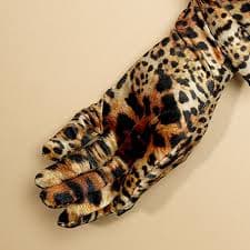 BYDOT Velvet Women Long Gloves Beautiful Leopard Print Etiquette Gloves Party Mitten - Walmart.com