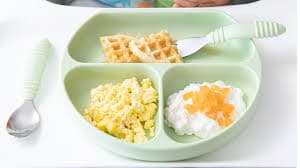 Amazon.com: Bumkins Toddler and Baby Suction Plate, Silicone Divided Grip Dish for Babies and Kids, Baby Led Weaning, Children Feeding Supplies, Non Skid Bottom, Platinum Silicone, 6 Months Up, Gray and Sage :