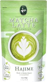 BJDesign Matcha Latte Powder “HAJIME” Sweetened Matcha Green Tea Powder - Authentic Japanese Origin - Non MSG, Non GMO, Vegan, Gluten Free (5.3 Ounce)