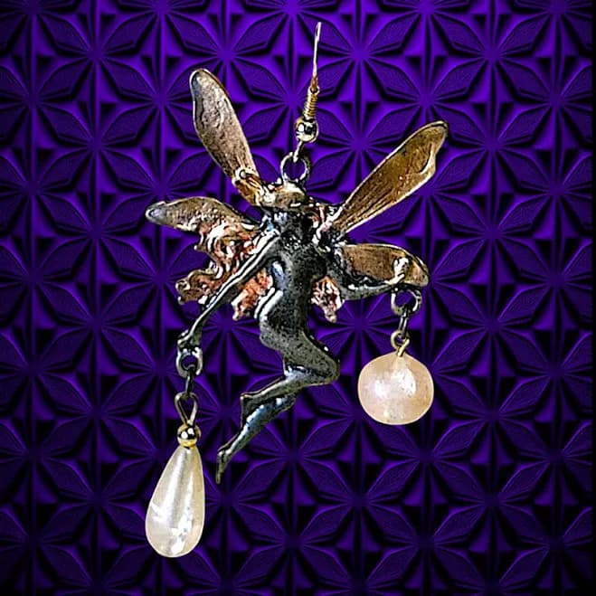 Fairy Drop Earrings Fantasy Whimsical Goddess Costume Jewelry