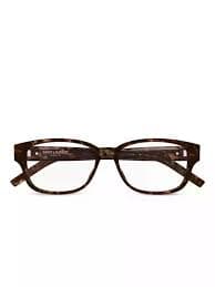 Saint Laurent Rectangle Frame Eyeglasses - Brown | Editorialist