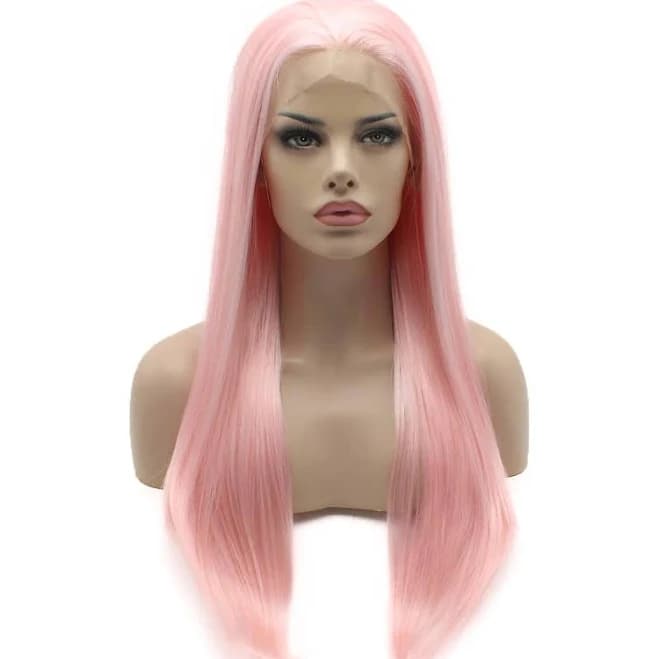 Lushy Straight Long Half Hand Tied Synthetic Lace Front Wig