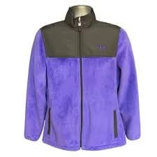 Fila Sport Purple and Gray Fleece Full Zip Activewear Utility Jacket Size L