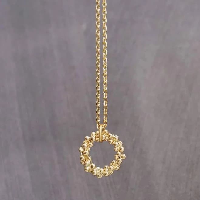14K Gold Bubble Eternity Pendant Necklace
