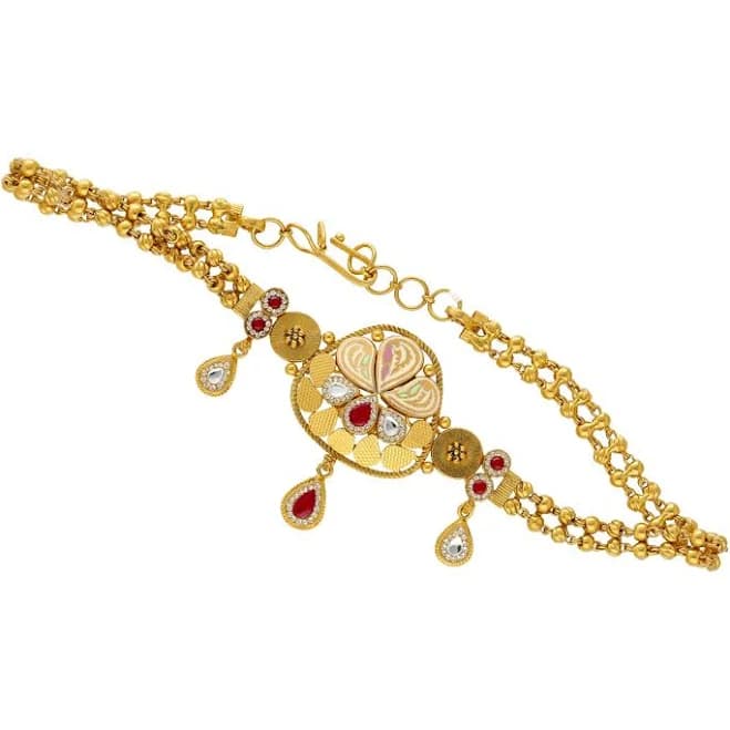22K Yellow Gold Ruby Kundan Choker Necklace