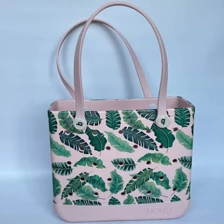Bogg Bag Bags | Baby Bogg Bag Palm Leaf Print Pink Green Beach Vacation Pool Day Limited Edition | Color: Green/Pink | Size: Os | Lauraann423's Closet