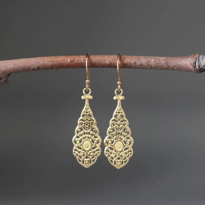 Filigree Teardrop Earrings