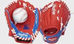 New Rawlings Player's Series 9" Baseball / Softball/ T-Ball Glove w/ball Red PL91SR LHT 11731-RAWPL91SRFR