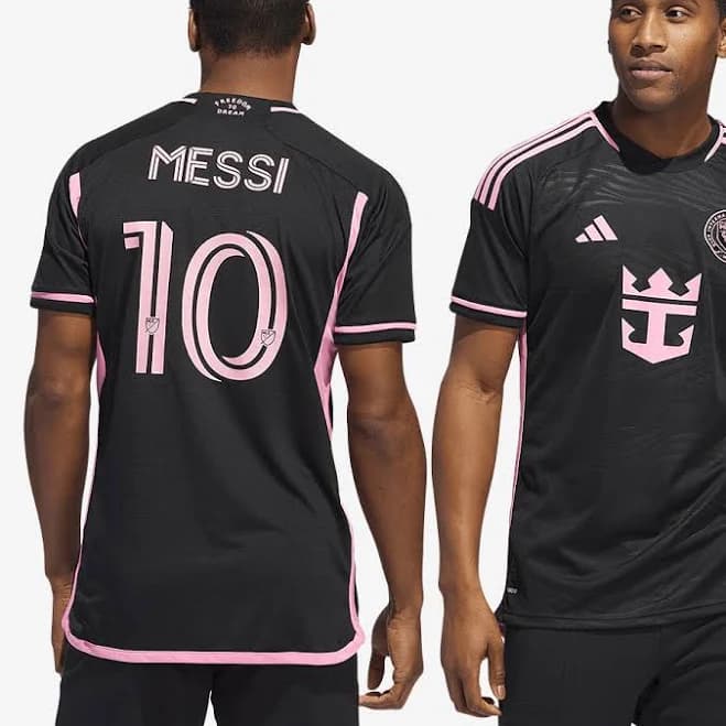 adidas Inter Miami 23/24 Messi Authentic Away Jersey Soccer Black