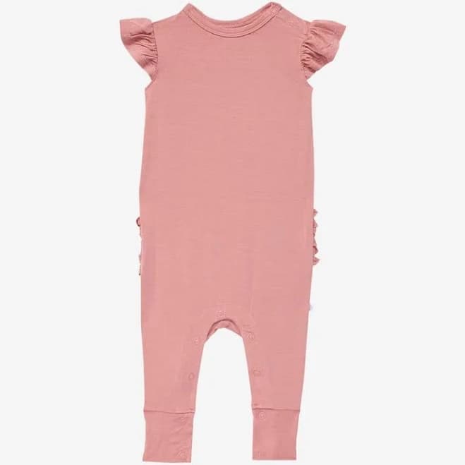 Posh Peanut Baby Girl Ruffled Cap Sleeve Romper