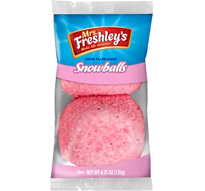 Mrs.freshleys Creme Filled Pink Snowball Cake