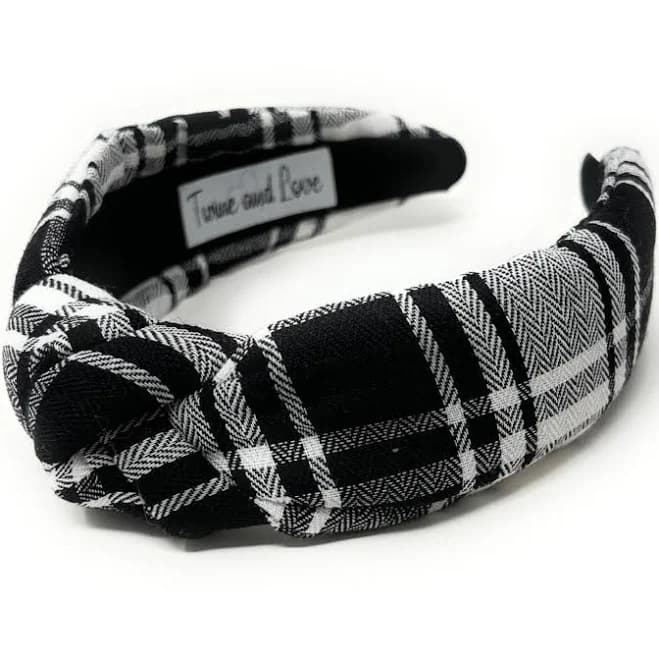 Twine and Love Plaid Top Knot Headband
