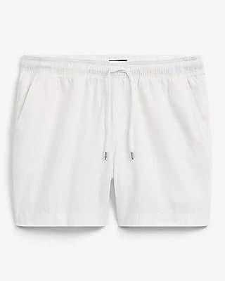 Express Men's Linen-Blend Drawstring Elastic Waist Shorts