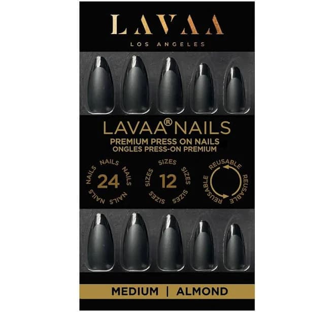 Lavaa Beauty Classic Black Press On Nails