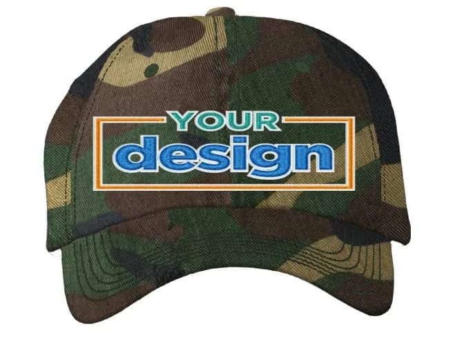 Custom Embroidered Six Panel Camouflage Hat/Cap