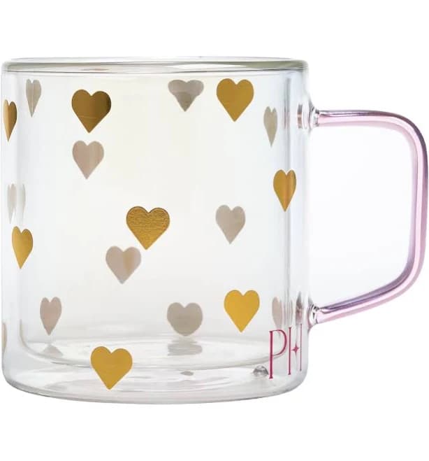 Paris Hilton Double Wall Glass Coffee Mug