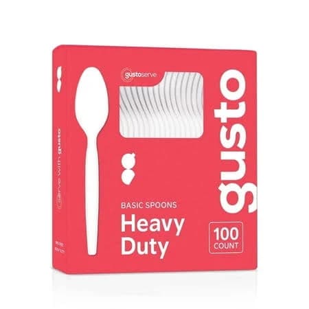 Comfy Package 100 Pack Basic Disposable Plastic Spoons