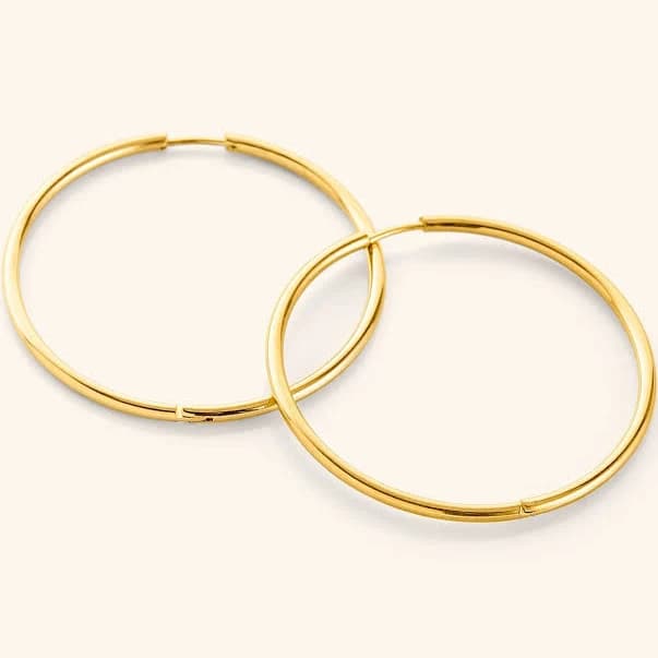 Nominal 18K Gold Plated Oversized Hoops