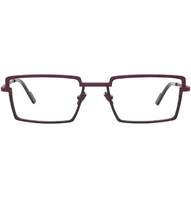 Charles | Classic Mens Rectangle Full Rim Eyeglasses | Modern Two Tone Business Glasses Frames for Men, Maroon/Coffee