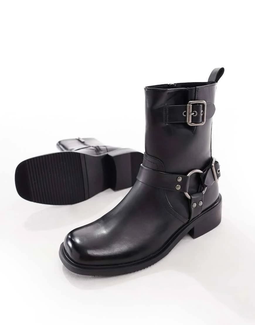 ASOS Chelsea Biker Boots with Buckles