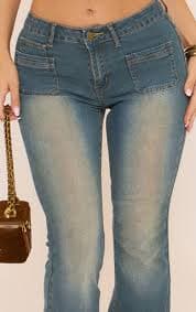 Low Rise Bootcut Jeans In Blue Denim | EGO US | EGO