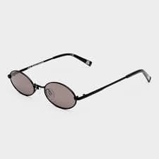 Love Train Matte Black Female Oval Sunglasses | Le Specs
