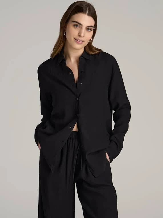 Women's Long Sleeve Crinkle Blouse