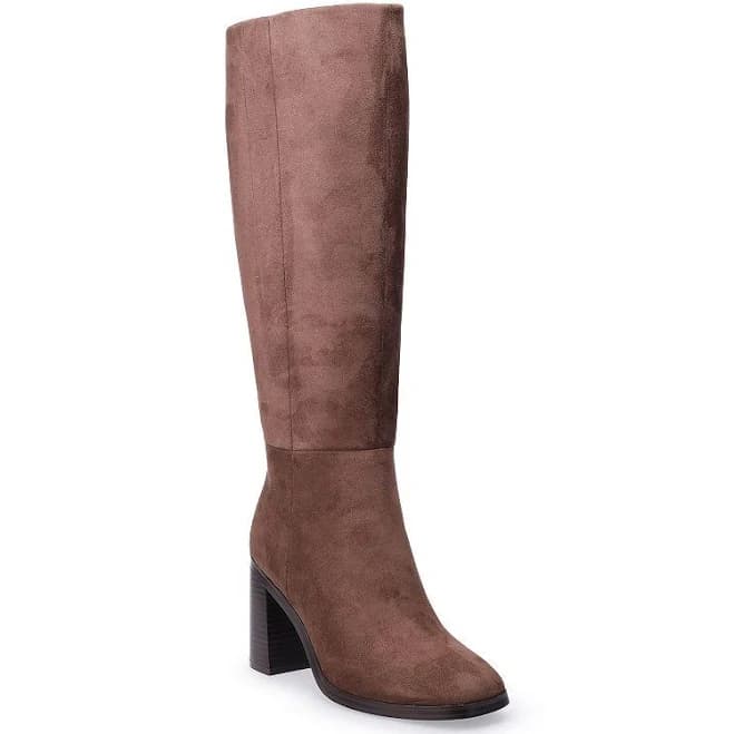 Sonoma Goods For Life Square Toe Block Heel Women's Tall Boots, Size: 10, Brown