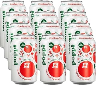 Prebiotic Soda Cranberry Fizz, 12 fl oz Cans, 12 Pack – Refreshing Sparkling Drink with Prebiotics, Low Sugar & Low Calorie, Clean Ingredients, Gut-Friendly Beverage