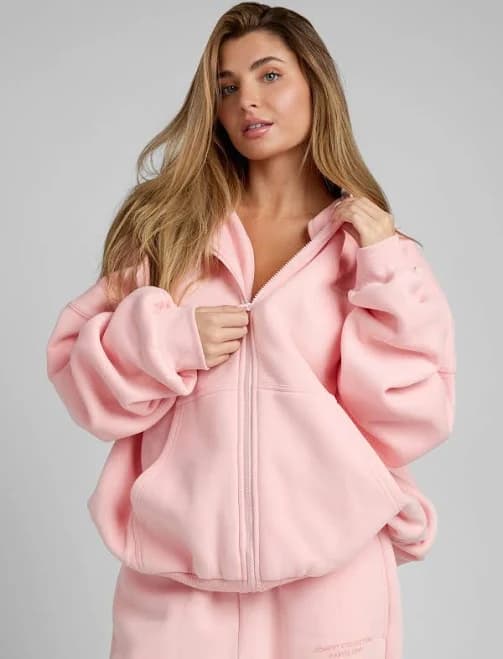 Comfrt Oversized Pastel Zip Hoodie