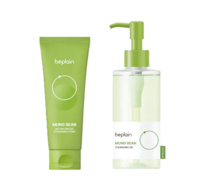 beplain - Mung Bean Cleansing Oil + Cleansing Foam Set by Stylevana