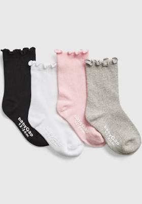 Gap Toddler Lettuce Trim Crew Socks (4-Pack)