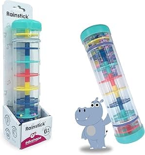 Edushape Rainstick 8 Inch - Rainmaker Toy for Babies, Sensory Tubes Musical Instrument - Rain Stick Baby Toy for Soothing Rain Sounds, Perfect Tummy Time Toys, Engaging Toddler Sensory Play