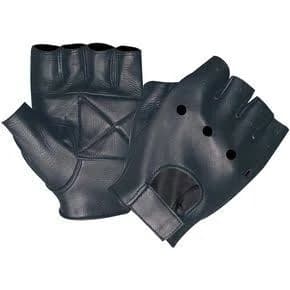 UNIK International Men's Fingerless Leather Gloves with Gel Palm