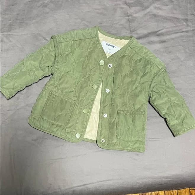 Old Navy Kids Olive Quilted Puffer Jacket
