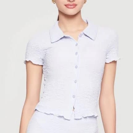 Women's Textured Knit Button Front Shirt