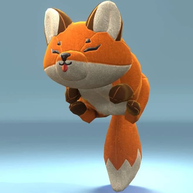 3D Fox Plush Hat Accessory for Virtual Avatars - VRChat Ready