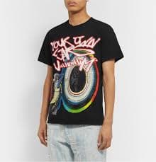 WHO DECIDES WAR by Ev Bravado - Printed Cotton-Jersey T-Shirt - Black WHO DECIDES WAR by Ev Bravado